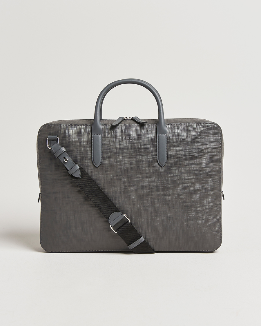 Mies | Smythson Panama Lightweight Briefcase Storm Grey | Smythson | Panama Lightweight Briefcase Storm Grey