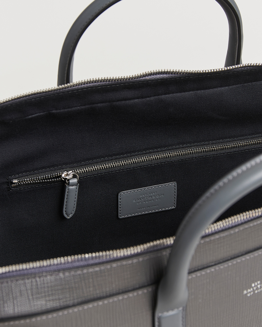 Mies | Smythson Panama Lightweight Briefcase Storm Grey | Smythson | Panama Lightweight Briefcase Storm Grey