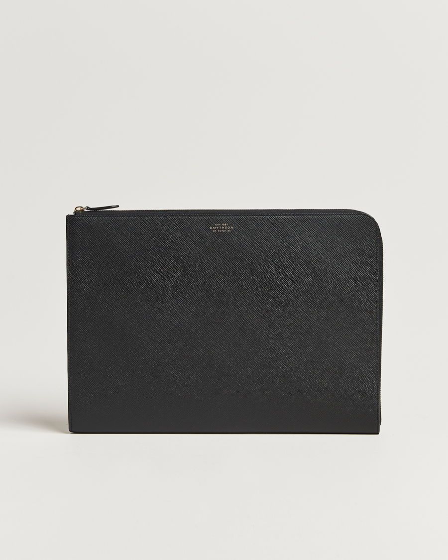 Mies | Smythson Panama Large Laptop Case Black | Smythson | Panama Large Laptop Case Black