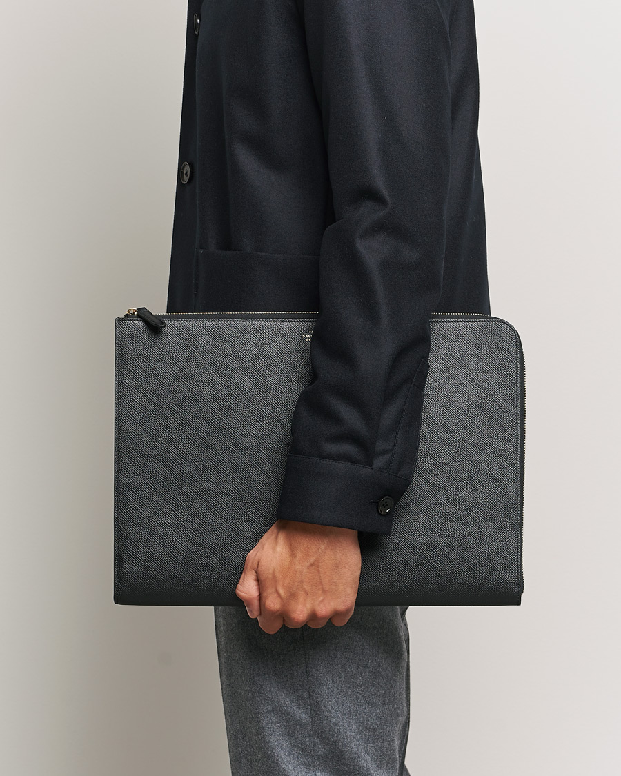 Mies | Laukut | Smythson | Panama Large Laptop Case Black