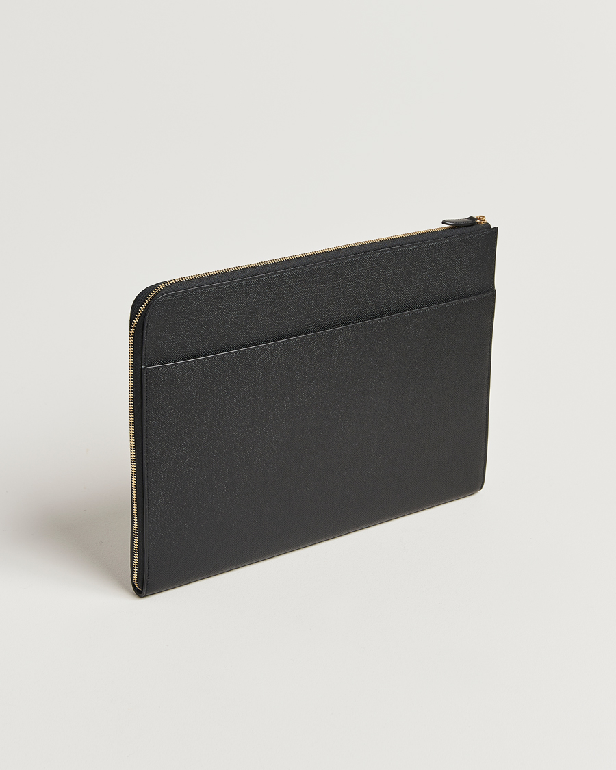 Mies | Smythson Panama Large Laptop Case Black | Smythson | Panama Large Laptop Case Black