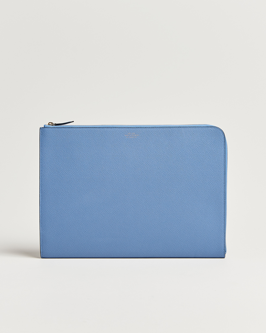 Mies | Laukut | Smythson | Panama Large Laptop Case Nile Blue
