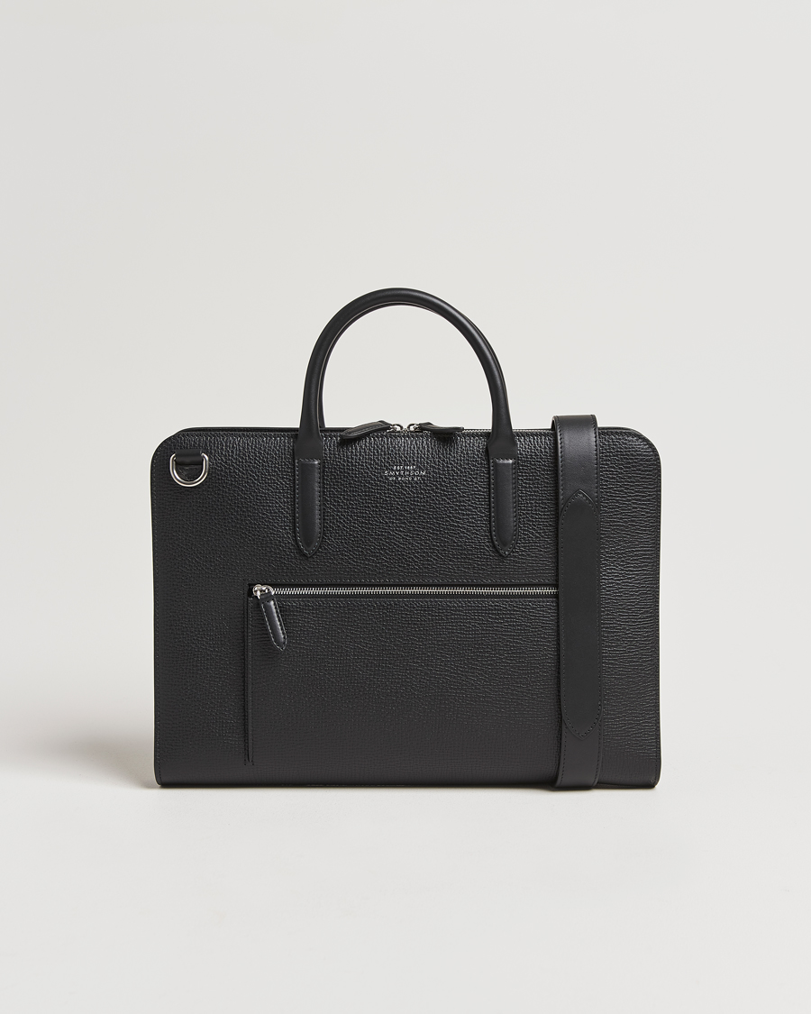 Mies | Laukut | Smythson | Ludlow Ultra Slim Brefcase With Zip Front Black