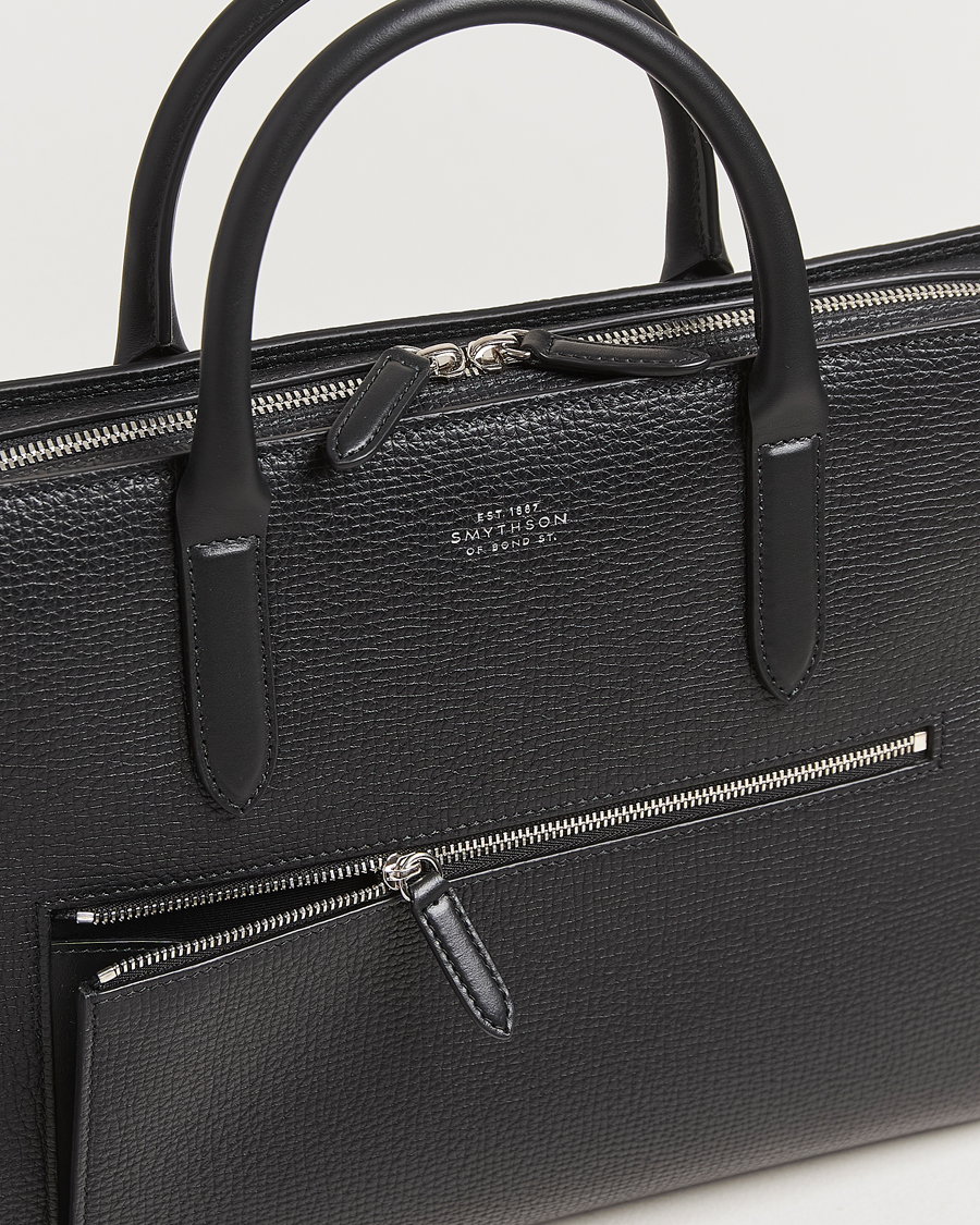 Mies | Laukut | Smythson | Ludlow Ultra Slim Brefcase With Zip Front Black