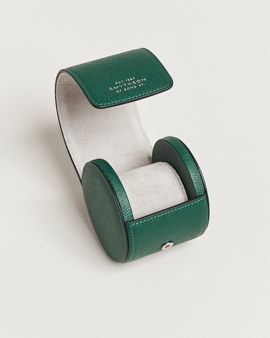Mies | Joululahjavinkit | Smythson | Panama Single Watch Roll Forrest Green