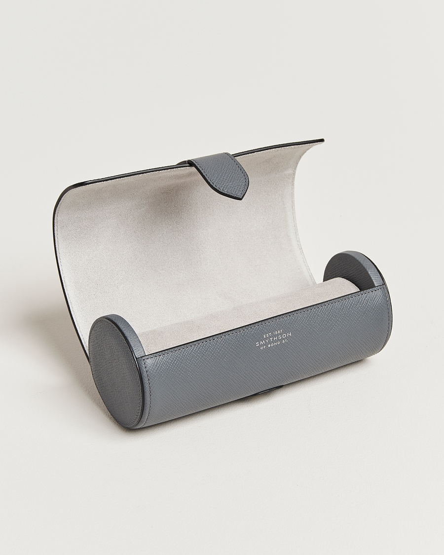Mies | Joululahjavinkit | Smythson | Panama Watch Roll Storm Grey