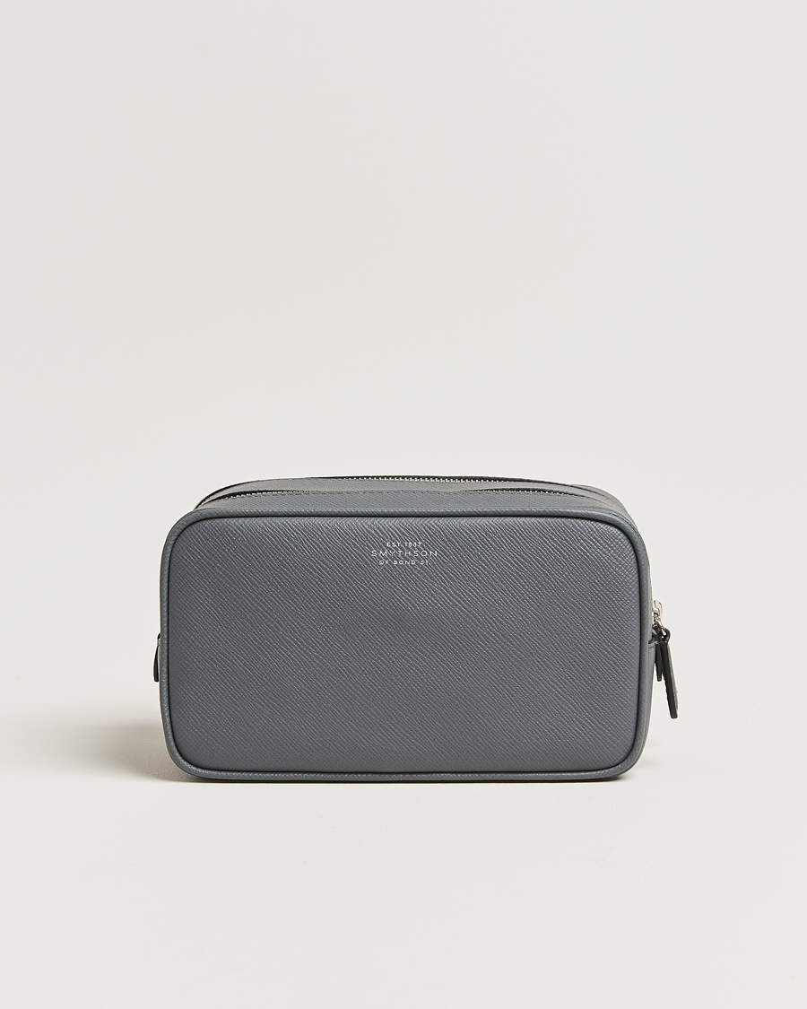 Mies | Smythson Panama Double Zip Washbag Storm Grey | Smythson | Panama Double Zip Washbag Storm Grey