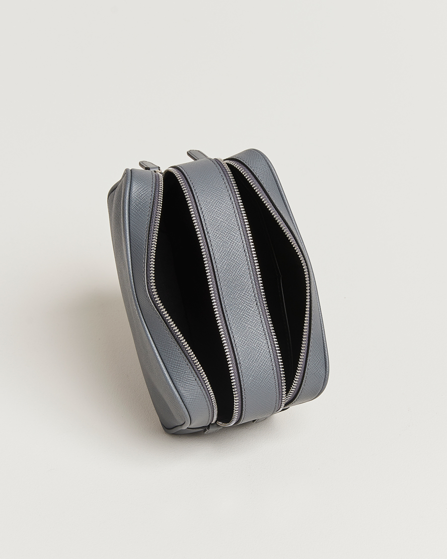 Mies | Smythson Panama Double Zip Washbag Storm Grey | Smythson | Panama Double Zip Washbag Storm Grey