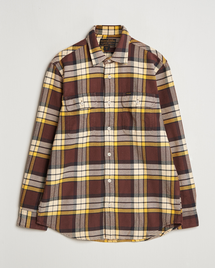 Mies | Kauluspaidat | Filson | Vintage Flannel Work Shirt Brown/Yellow