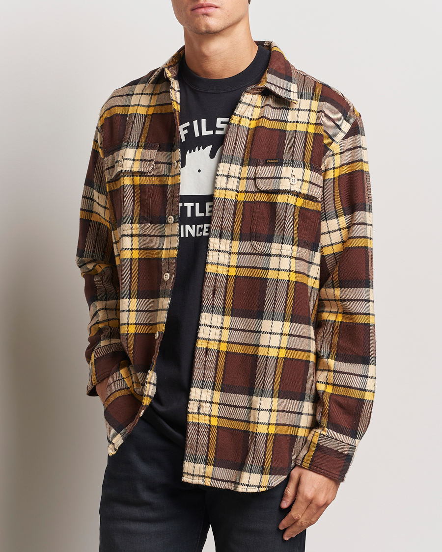 Mies | Kauluspaidat | Filson | Vintage Flannel Work Shirt Brown/Yellow