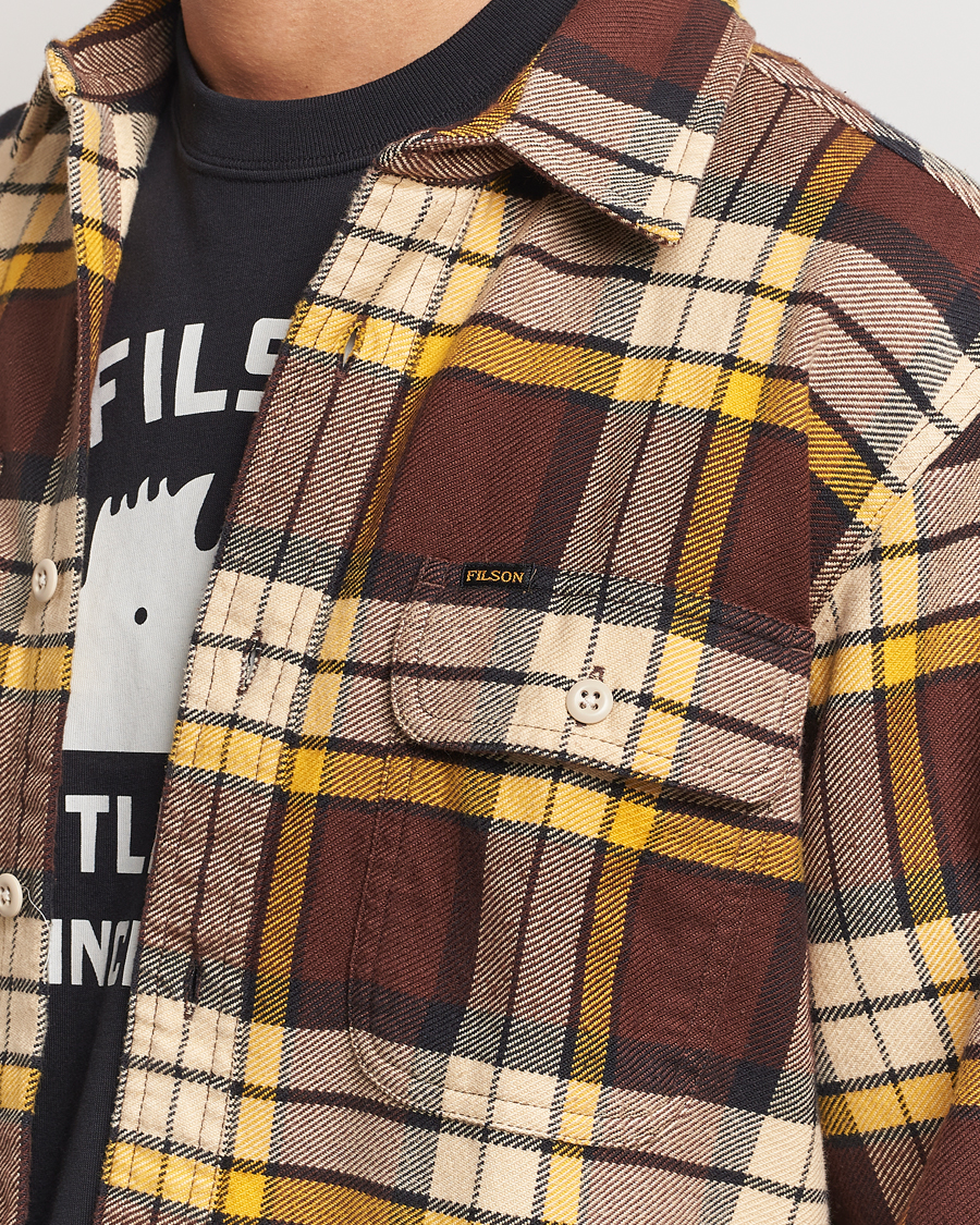 Mies | Kauluspaidat | Filson | Vintage Flannel Work Shirt Brown/Yellow