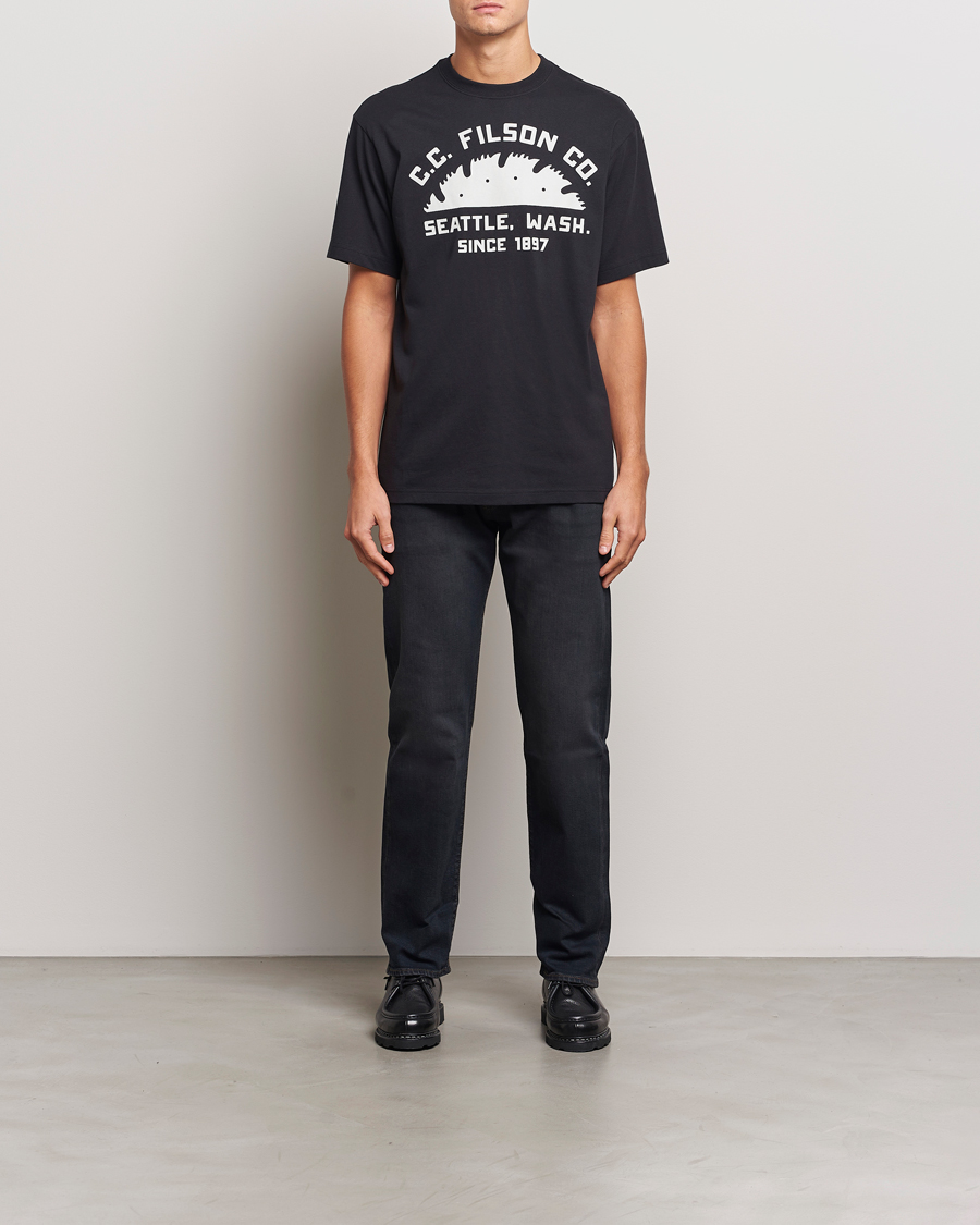 Mies | T-paidat | Filson | Printed Cotton T-Shirt Black