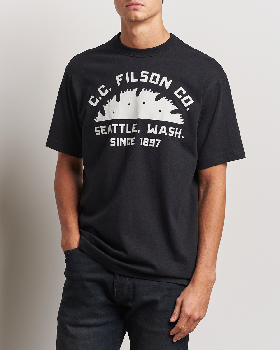 Mies | T-paidat | Filson | Printed Cotton T-Shirt Black