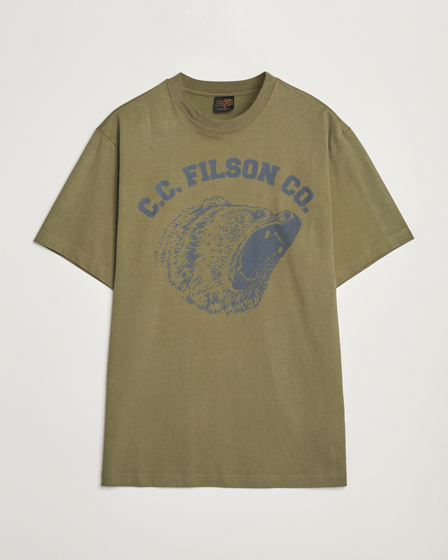 Mies | T-paidat | Filson | Printed Cotton T-Shirt Ivy Green