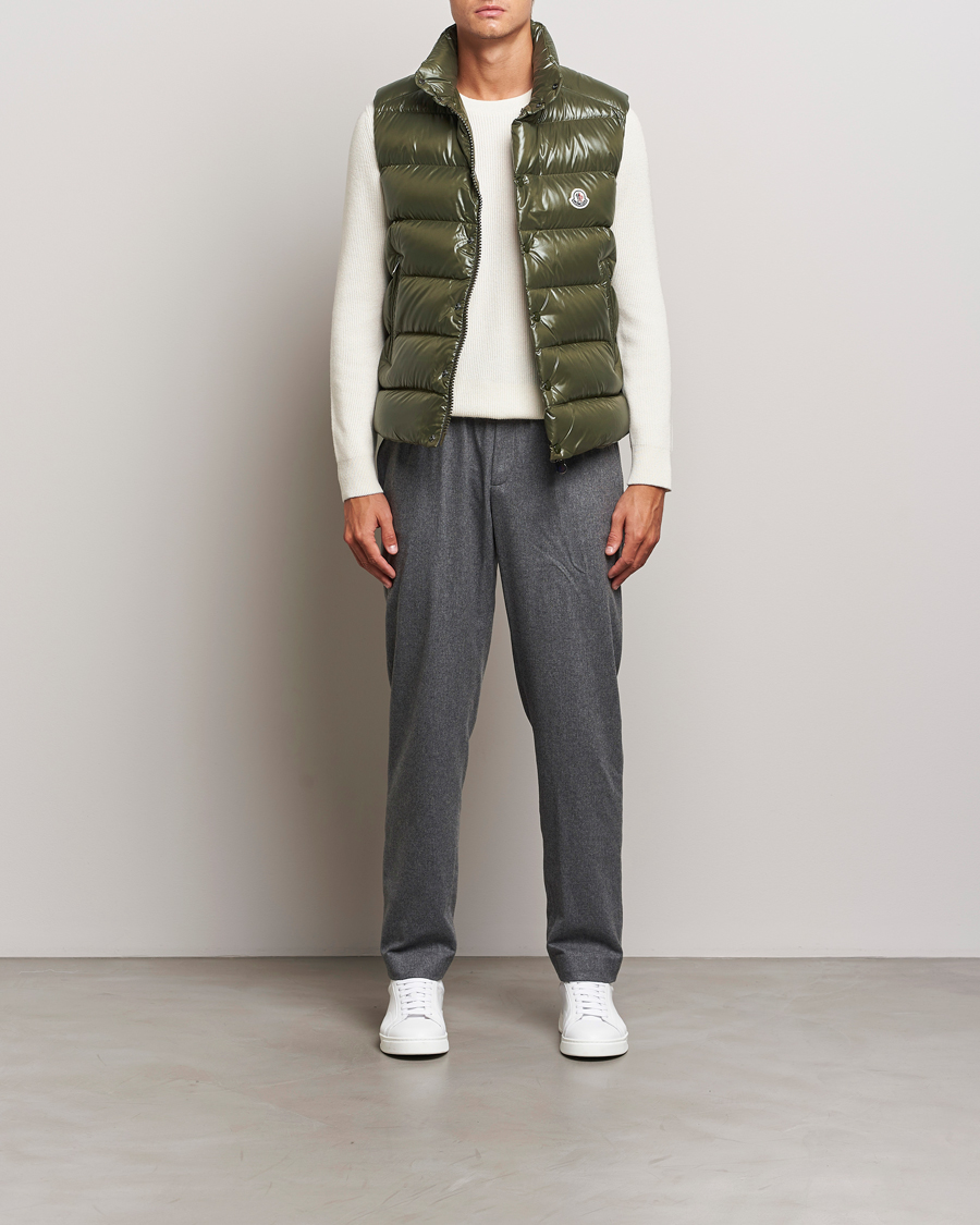 Mies | Housut | Moncler | Flannel Drawstring Pants Grey Melange