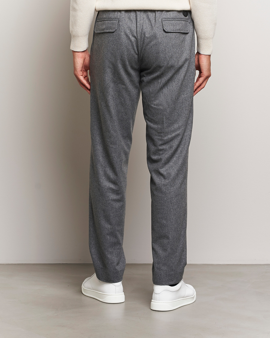 Mies | Housut | Moncler | Flannel Drawstring Pants Grey Melange
