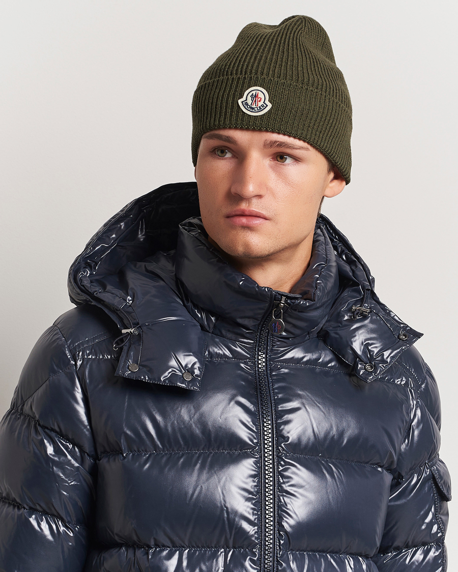 Mies | Moncler Rib Wool Beanie Military | Moncler | Rib Wool Beanie Military