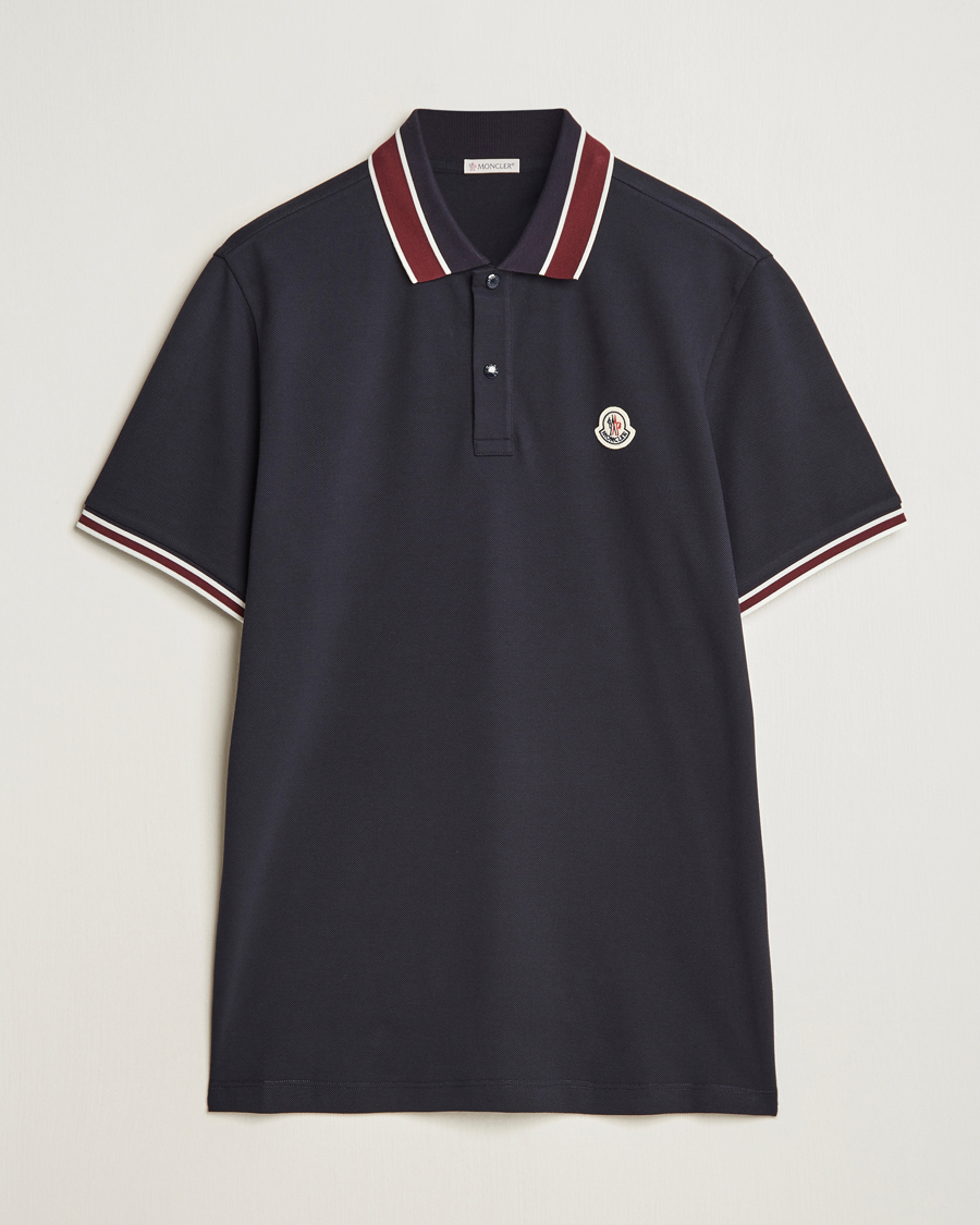 Mies | Pikeet | Moncler | Double Contrast Collar Polo Navy