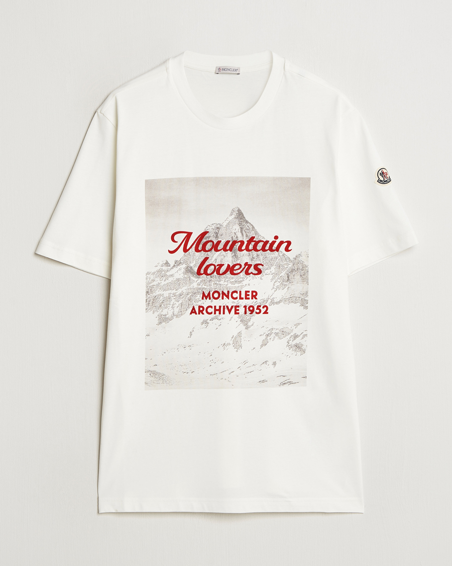 Mies | T-paidat | Moncler | Mountain Lovers T-Shirt White