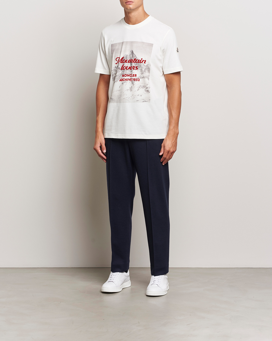 Mies | T-paidat | Moncler | Mountain Lovers T-Shirt White
