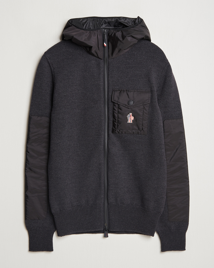 Mies | Puserot | Moncler Grenoble | Knitted Full Zip Cardigan Charcoal