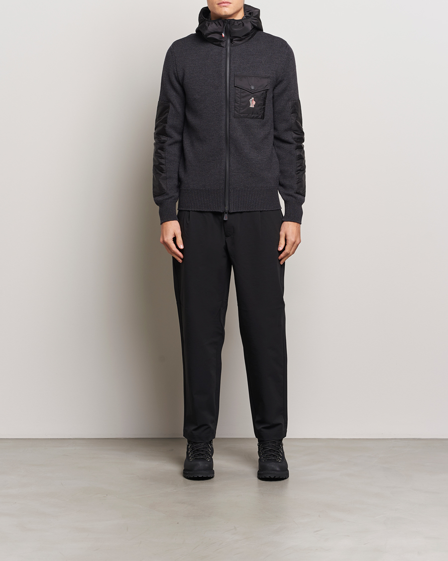 Mies | Puserot | Moncler Grenoble | Knitted Full Zip Cardigan Charcoal