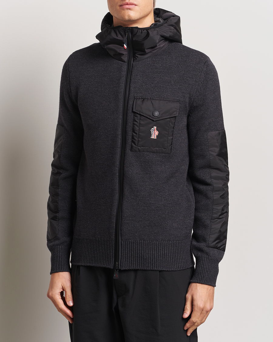 Mies | Puserot | Moncler Grenoble | Knitted Full Zip Cardigan Charcoal