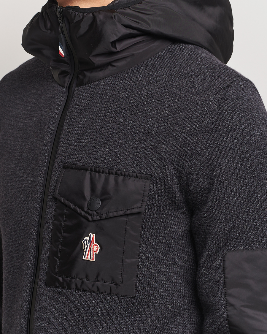 Mies | Puserot | Moncler Grenoble | Knitted Full Zip Cardigan Charcoal