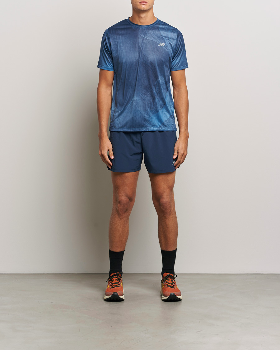 Mies | T-paidat | New Balance Running | Athletics Run T-Shirt Blue Agate