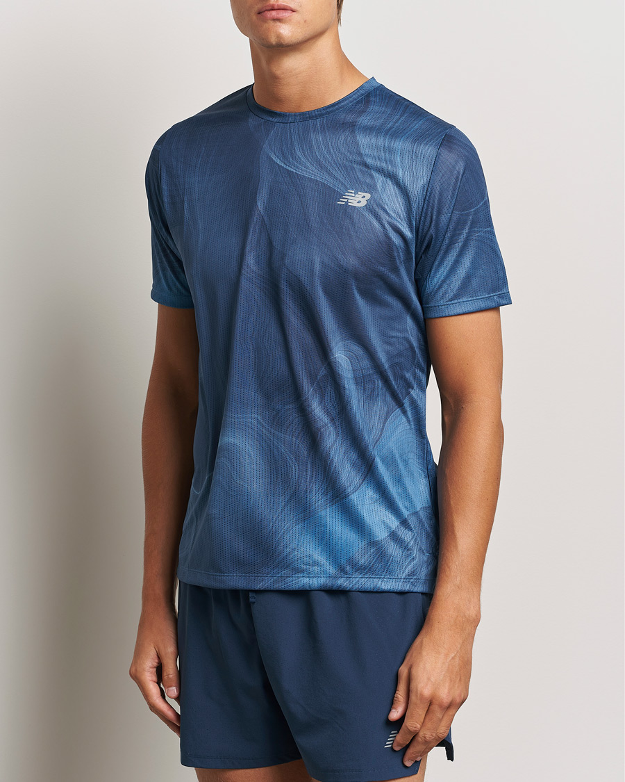 Mies | T-paidat | New Balance Running | Athletics Run T-Shirt Blue Agate
