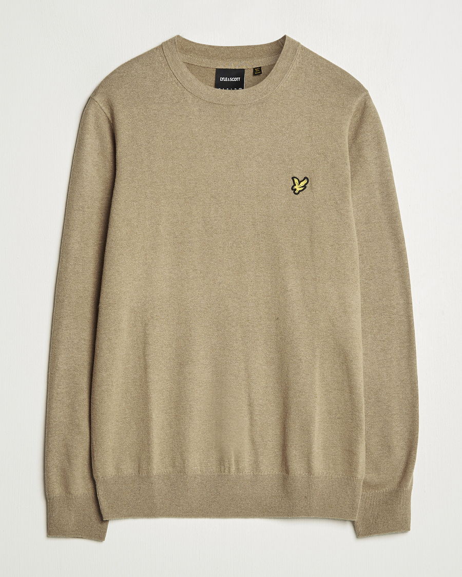 Mies | Puserot | Lyle & Scott | Cotton/Merino Crew Neck Jumper Sage Uniform
