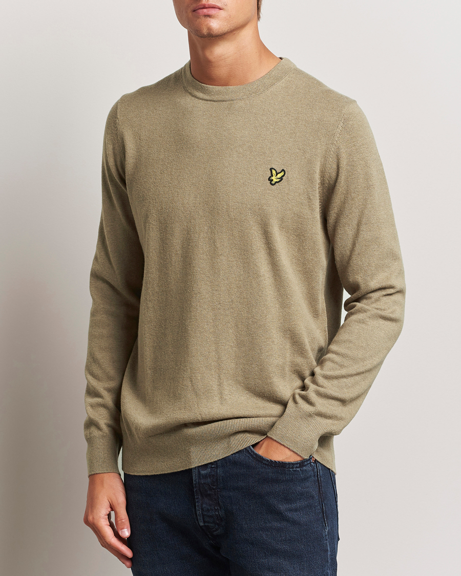 Mies | Puserot | Lyle & Scott | Cotton/Merino Crew Neck Jumper Sage Uniform
