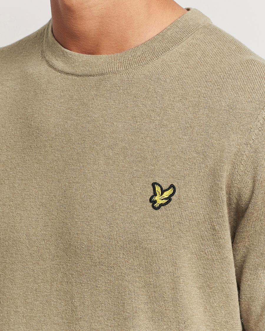 Mies | Puserot | Lyle & Scott | Cotton/Merino Crew Neck Jumper Sage Uniform
