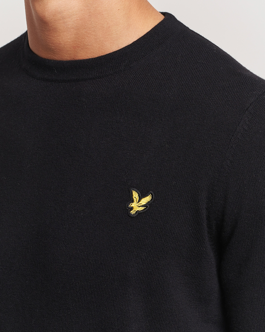Mies | Puserot | Lyle & Scott | Cotton/Merino Crew Neck Jumper Jet Black