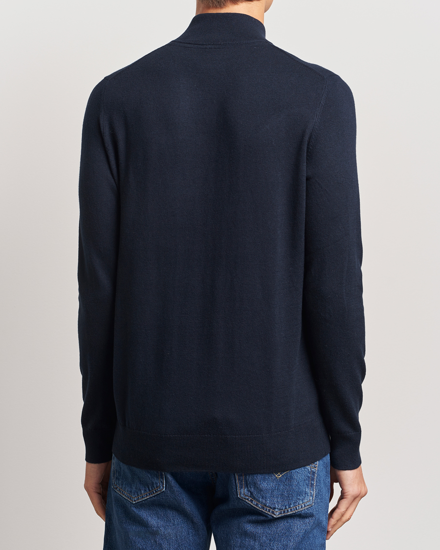 Mies | Puserot | Lyle & Scott | Cotton/Merino Half Zip Dark Navy