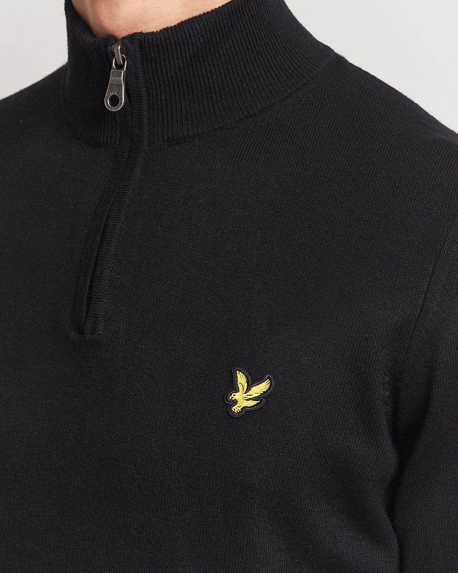 Mies | Puserot | Lyle & Scott | Cotton/Merino Half Zip Jet Black