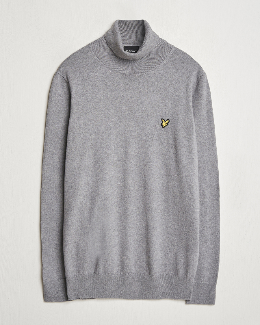 Mies | Puserot | Lyle & Scott | Cotton/Merino Turtleneck Mid Grey Marl