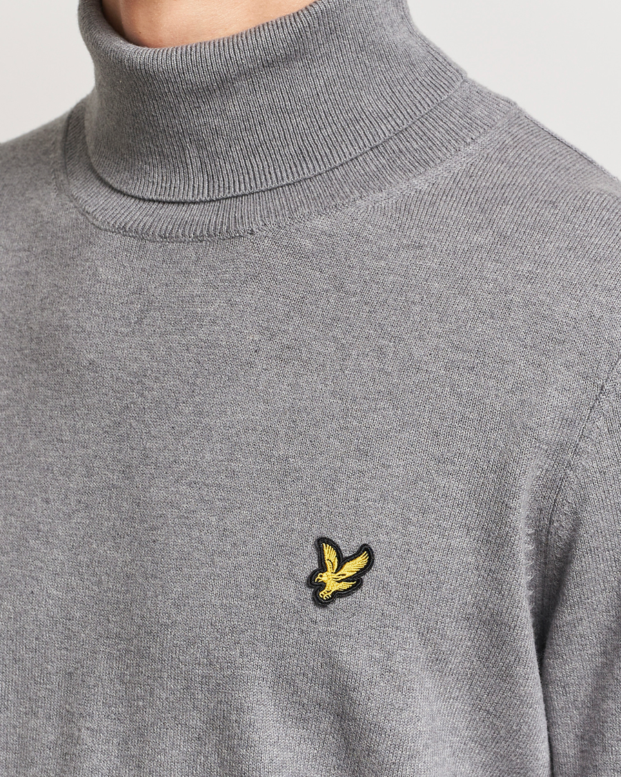 Mies | Puserot | Lyle & Scott | Cotton/Merino Turtleneck Mid Grey Marl