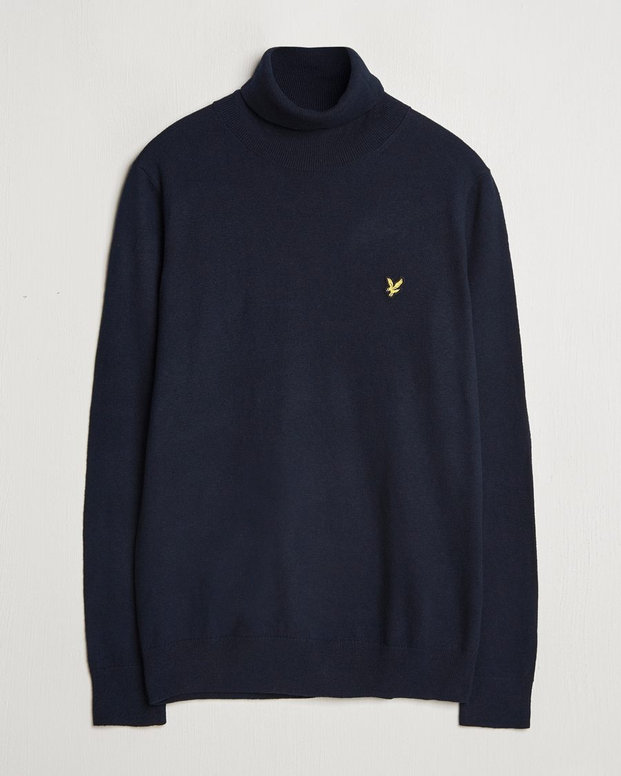 Mies | Puserot | Lyle & Scott | Cotton/Merino Turtleneck Dark Navy