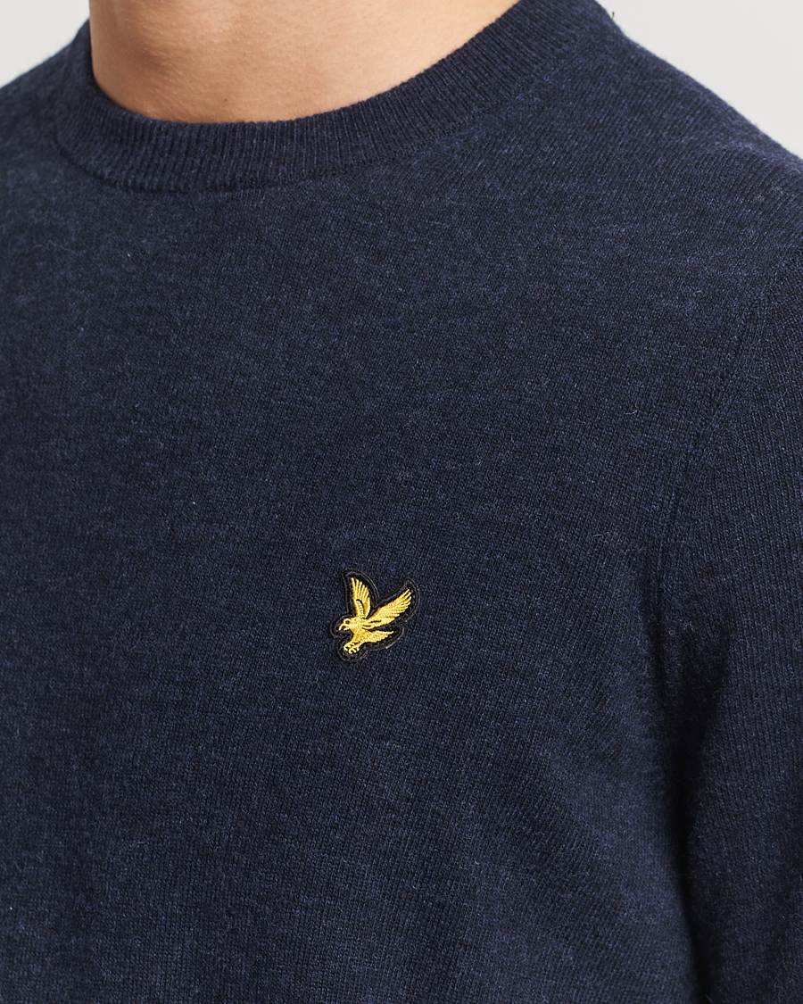 Mies | Puserot | Lyle & Scott | Lambswool Crew Neck Pullover Dark Navy Marl