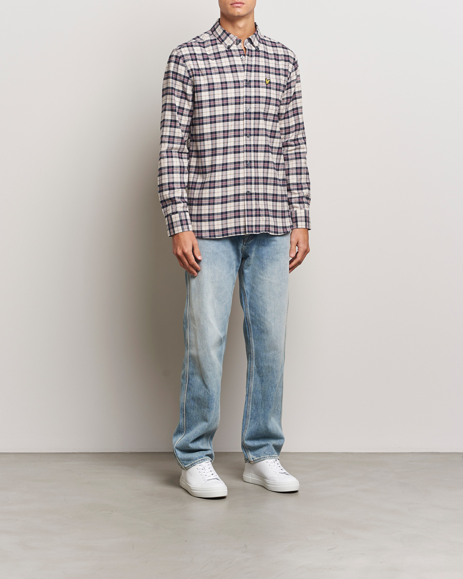 Mies | Kauluspaidat | Lyle & Scott | Checked Flannel Shirt Dark Navy