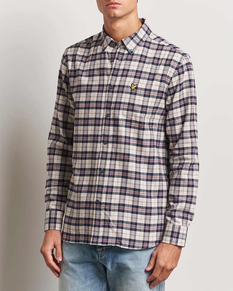 Mies | Kauluspaidat | Lyle & Scott | Checked Flannel Shirt Dark Navy