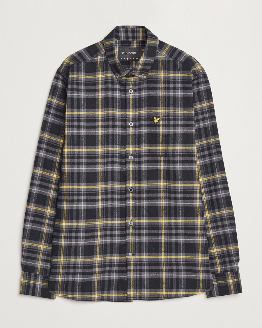 Mies | Kauluspaidat | Lyle & Scott | Checked Flannel Shirt Jet Black