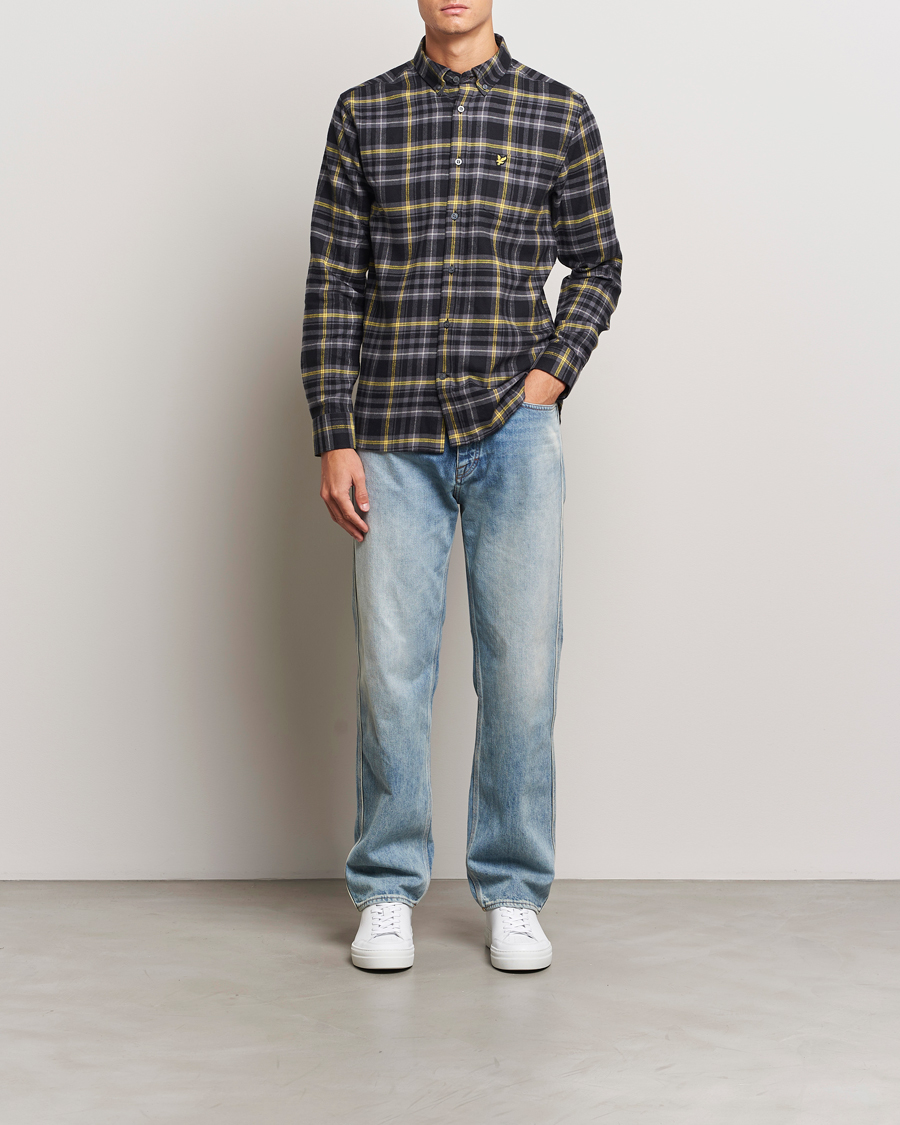 Mies | Kauluspaidat | Lyle & Scott | Checked Flannel Shirt Jet Black