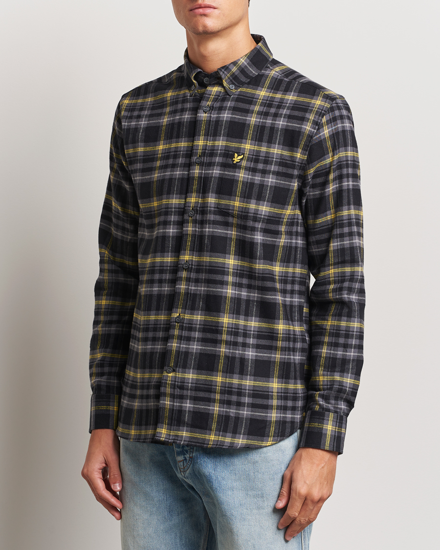 Mies | Kauluspaidat | Lyle & Scott | Checked Flannel Shirt Jet Black