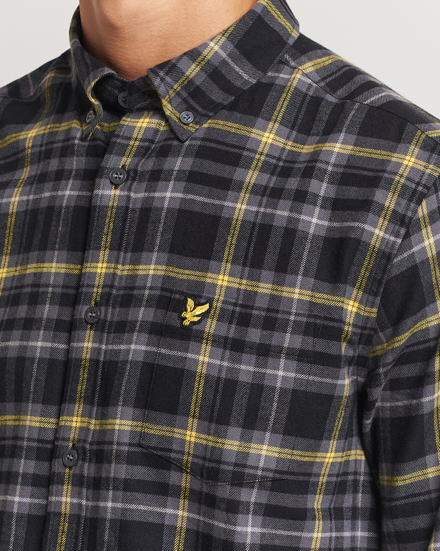 Mies | Kauluspaidat | Lyle & Scott | Checked Flannel Shirt Jet Black