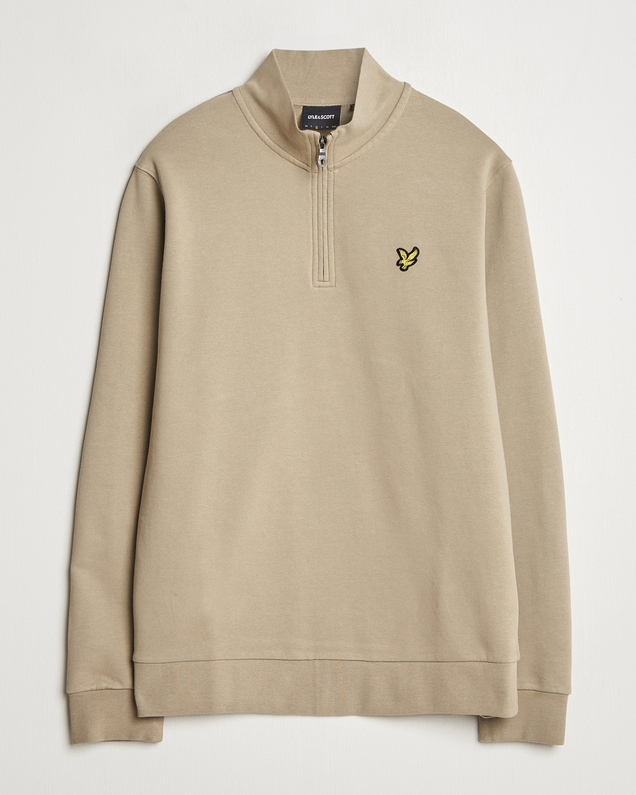 Mies | Puserot | Lyle & Scott | Loopback Half Zip Sweater Sage Uniform