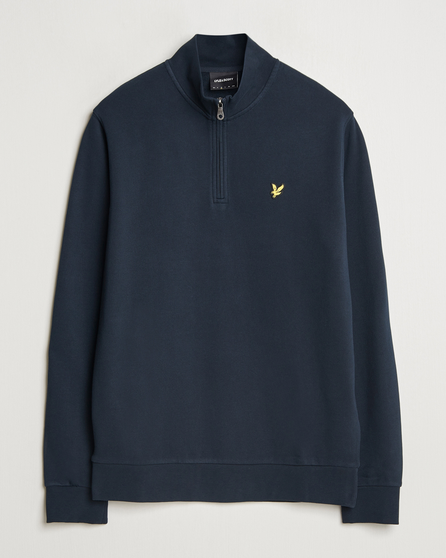 Mies | Puserot | Lyle & Scott | Loopback Half Zip Sweater Dark Navy