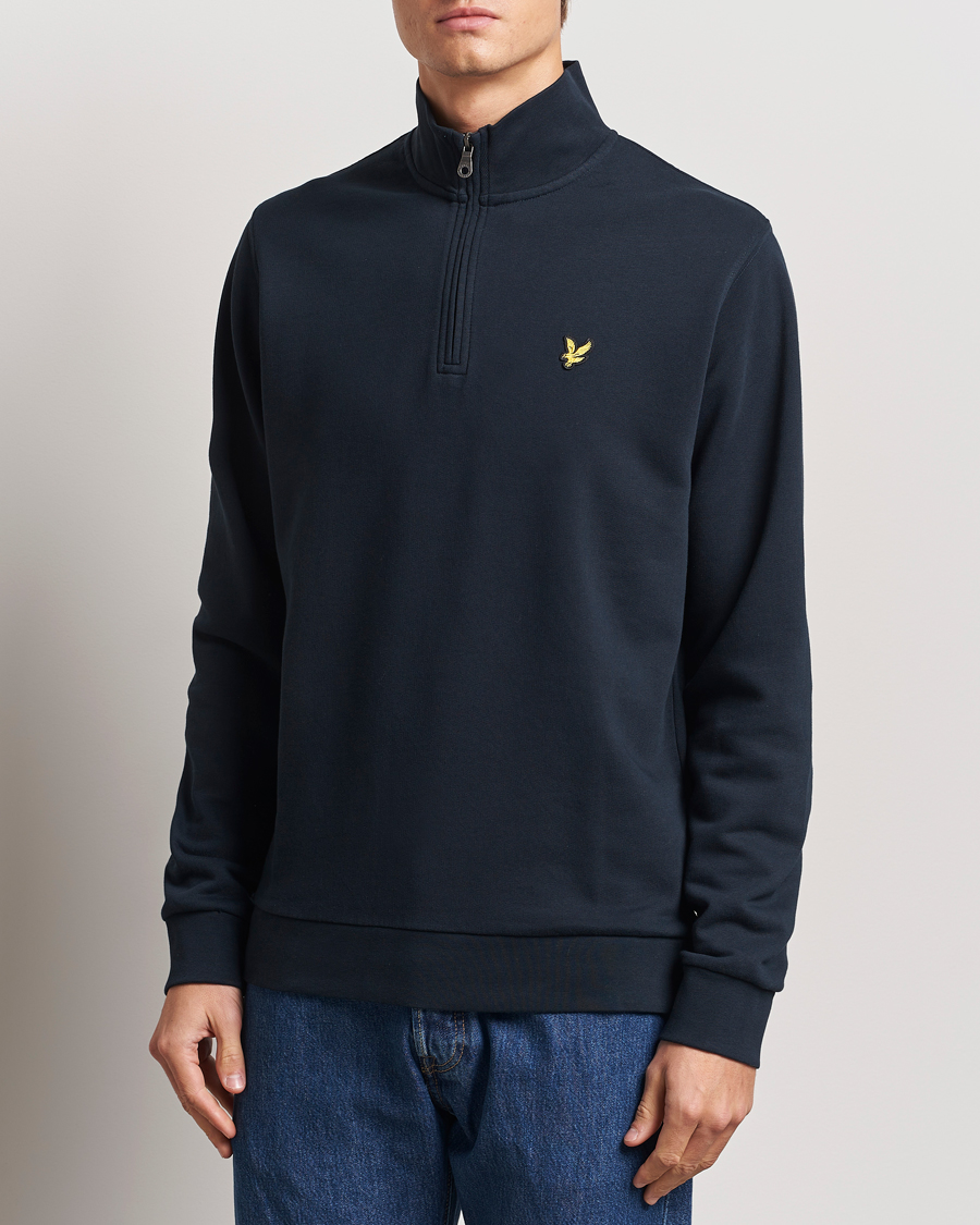 Mies | Puserot | Lyle & Scott | Loopback Half Zip Sweater Dark Navy