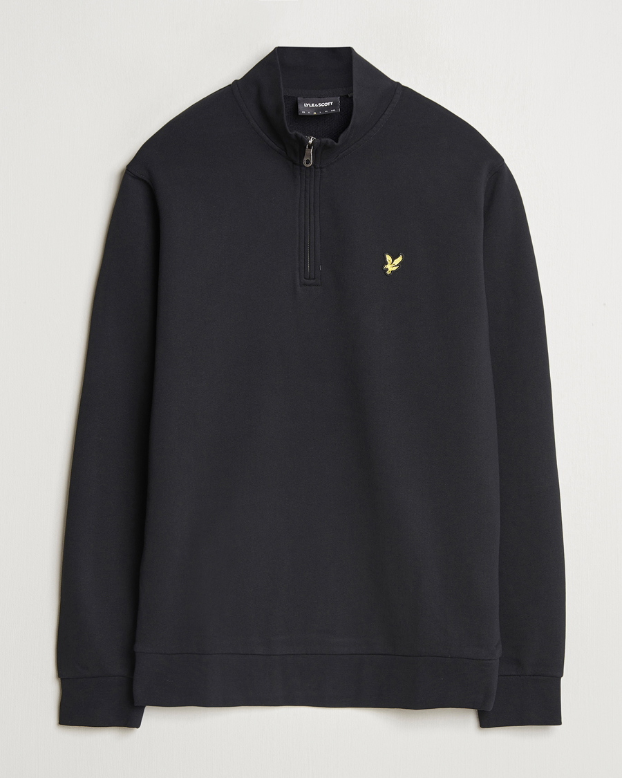 Mies | Puserot | Lyle & Scott | Loopback Half Zip Sweater Jet Black